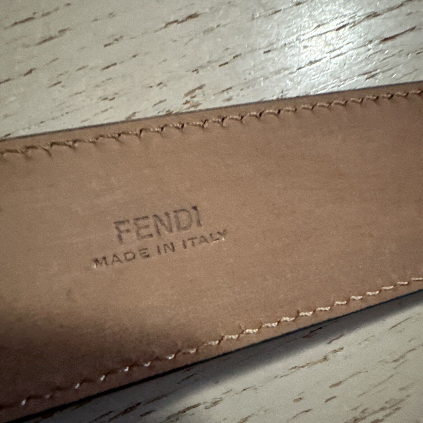 New $590 Fendi Men FF Logo Leather Belt Brown/Black 46/115