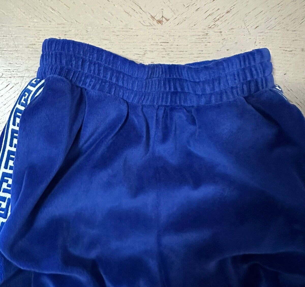 NWT $470 Fendi FF Logo Drawstring Boys Short Pants Color Blue Size 8A