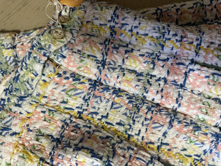 New $3200 Thom Brown Seasonal Pleated Tweed Midi Skirt White/Multi 38/4