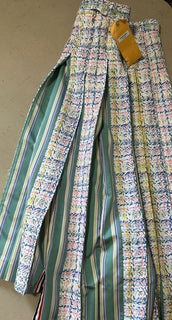 New $3200 Thom Brown Seasonal Pleated Tweed Midi Skirt White/Multi 38/4