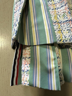 New $3200 Thom Brown Seasonal Pleated Tweed Midi Skirt White/Multi 38/4