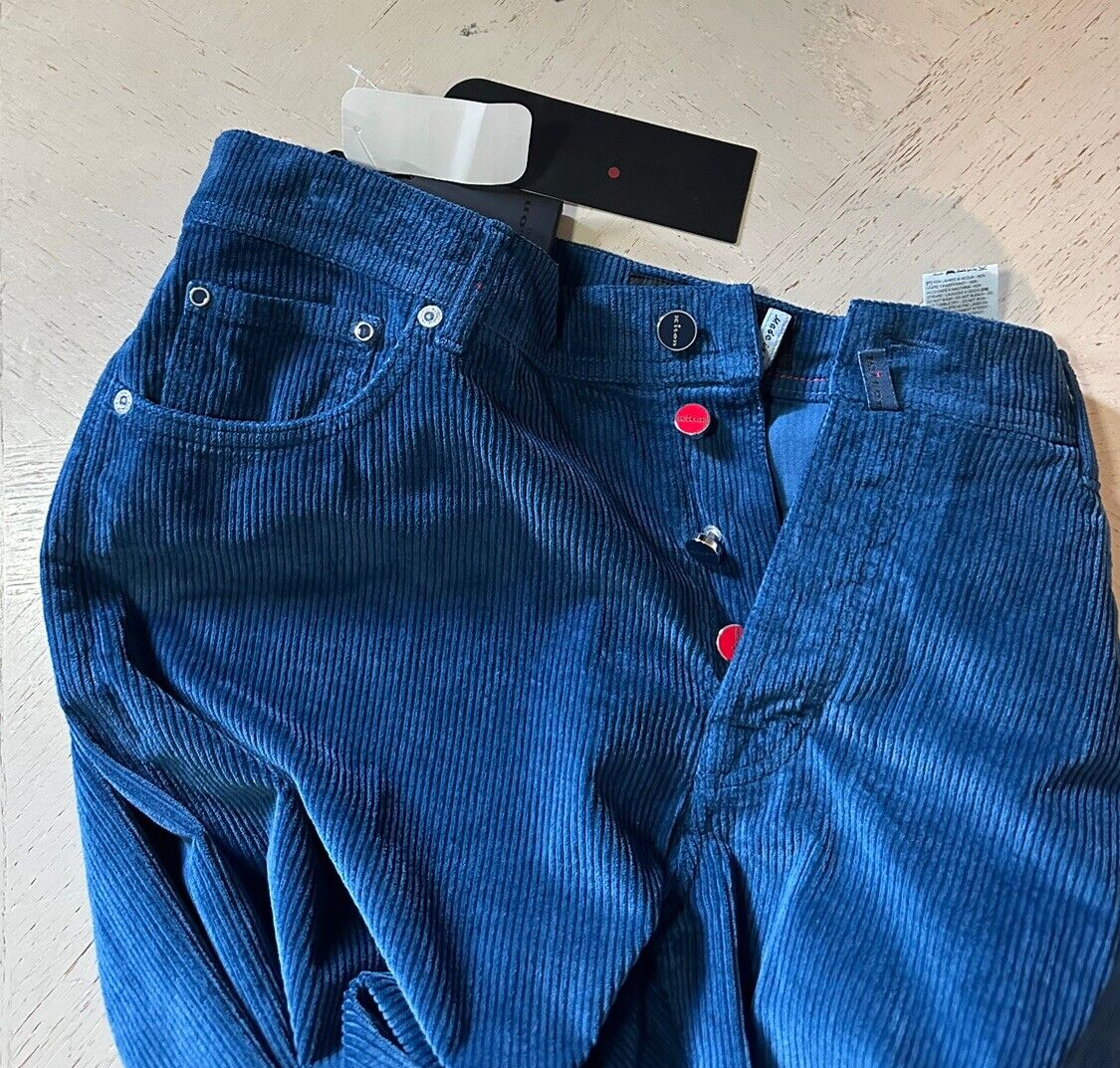 NWT $1495 Kiton Men’s Corduroy Cashmere Blend Pants Sky Blue 40 US/56 Eu Italy