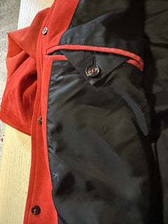 New $4995 Isaia Portofino AQUA Suede Jacket MD Red 38 US/48 Eu Italy