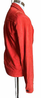 New $4995 Isaia Portofino AQUA Suede Jacket MD Red 38 US/48 Eu Italy