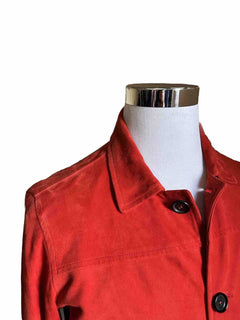 New $4995 Isaia Portofino AQUA Suede Jacket MD Red 38 US/48 Eu Italy