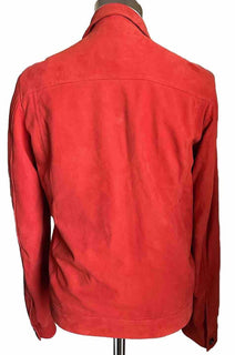 New $4995 Isaia Portofino AQUA Suede Jacket MD Red 38 US/48 Eu Italy