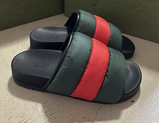 NIB Gucci Women’s Nylon Sandal Shoes Black/Green/Red 7 US ( 37 Eu ) 709320
