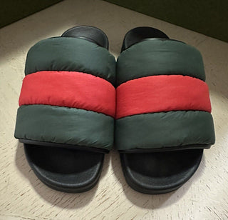 NIB Gucci Women’s Nylon Sandal Shoes Black/Green/Red 7 US ( 37 Eu ) 709320