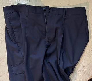 NWT $1395 KNT BY KITON Wool Drawstring Cargo Dress Pants Navy 36 US/52 Eu Italy