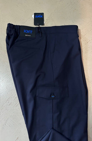 NWT $1395 KNT BY KITON Wool Drawstring Cargo Dress Pants Navy 36 US/52 Eu Italy