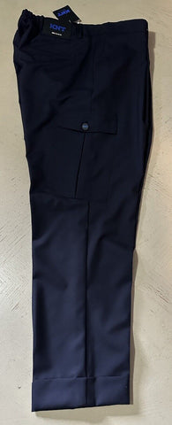 NWT $1395 KNT BY KITON Wool Drawstring Cargo Dress Pants Navy 38 US/54 Eu Italy