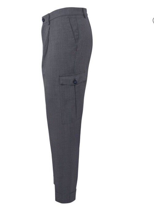 NWT $1395 KNT BY KITON Wool Drawstring Cargo Dress Pants Gray 38 US/54 Eu Italy