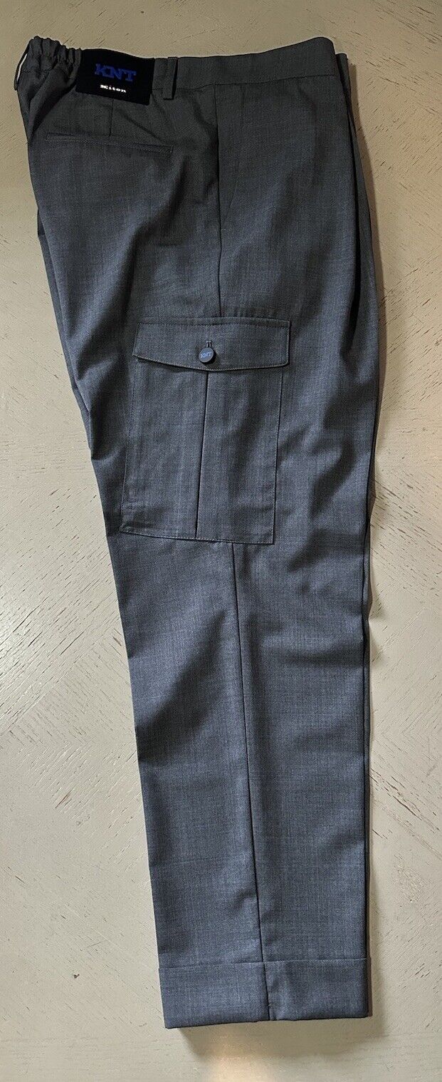 NWT $1395 KNT BY KITON Wool Drawstring Cargo Dress Pants Gray 38 US/54 Eu Italy