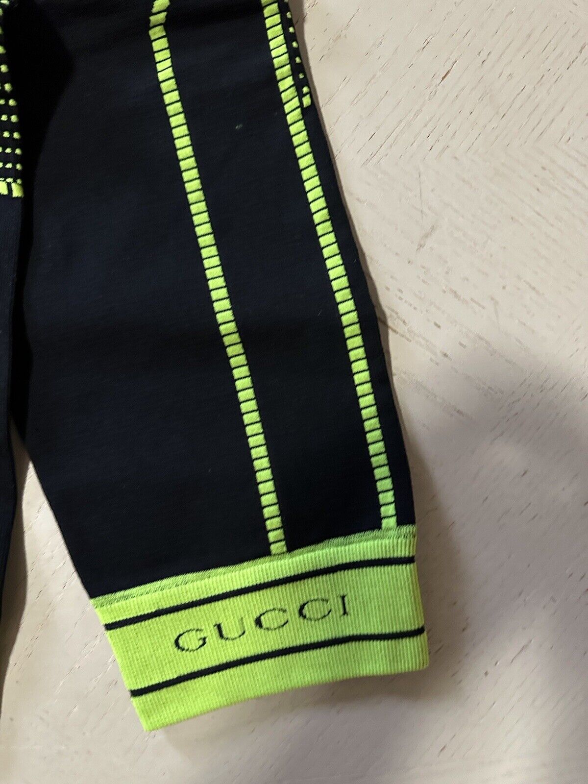 New $920 Gucci Men’s GG Jersey Jacquard Leggings Pants Black/Yellow M 696130