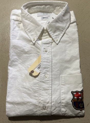 NWT Thom Browne Men Barcelona Patchwork Button Down Shirt White 4 ( XL ) Italy