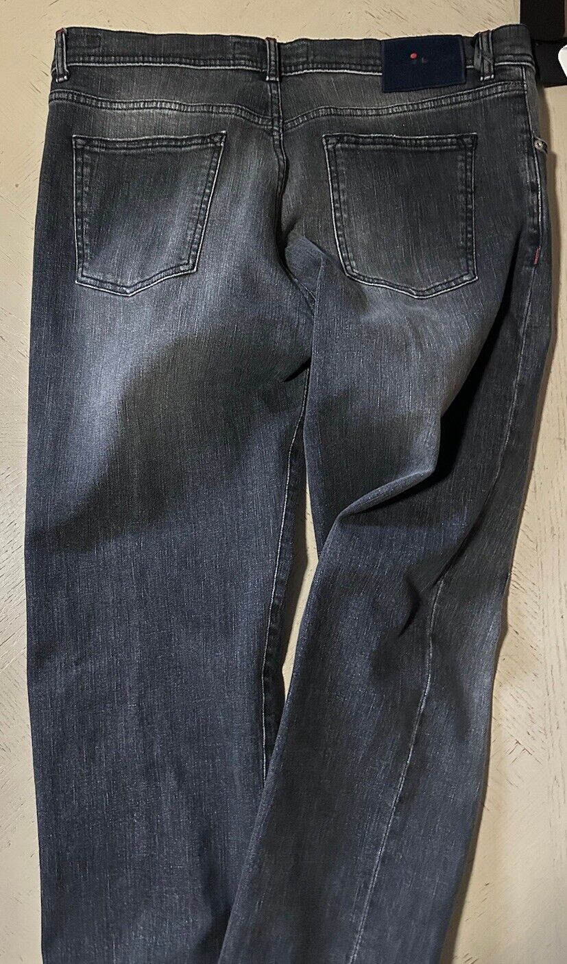 NWT $1495 Kiton Men High Rise Faded Jeans Black 38 US/54 Eu Italy