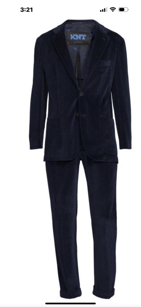New $7995 KITON Men’s Velvet  Suit Blue 42R US/52R Eu Italy