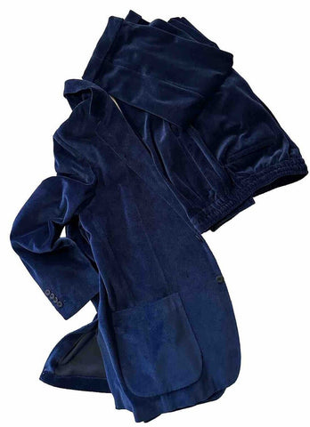 New $7995 KITON Men’s Velvet  Suit Blue 42R US/52R Eu Italy