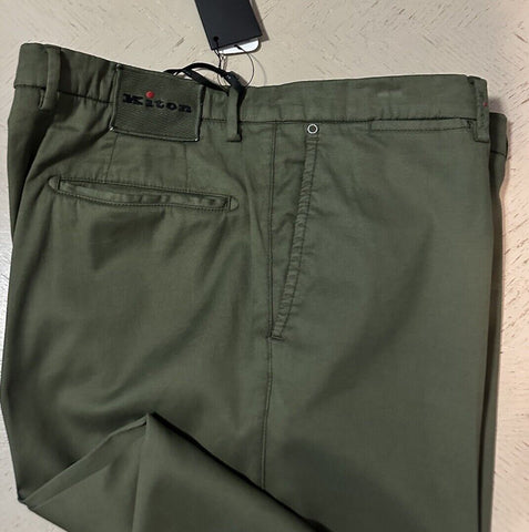 NWT $1795 Kiton Men’s Silk Blend Pants Green Military 38 US/54 Eu Italy