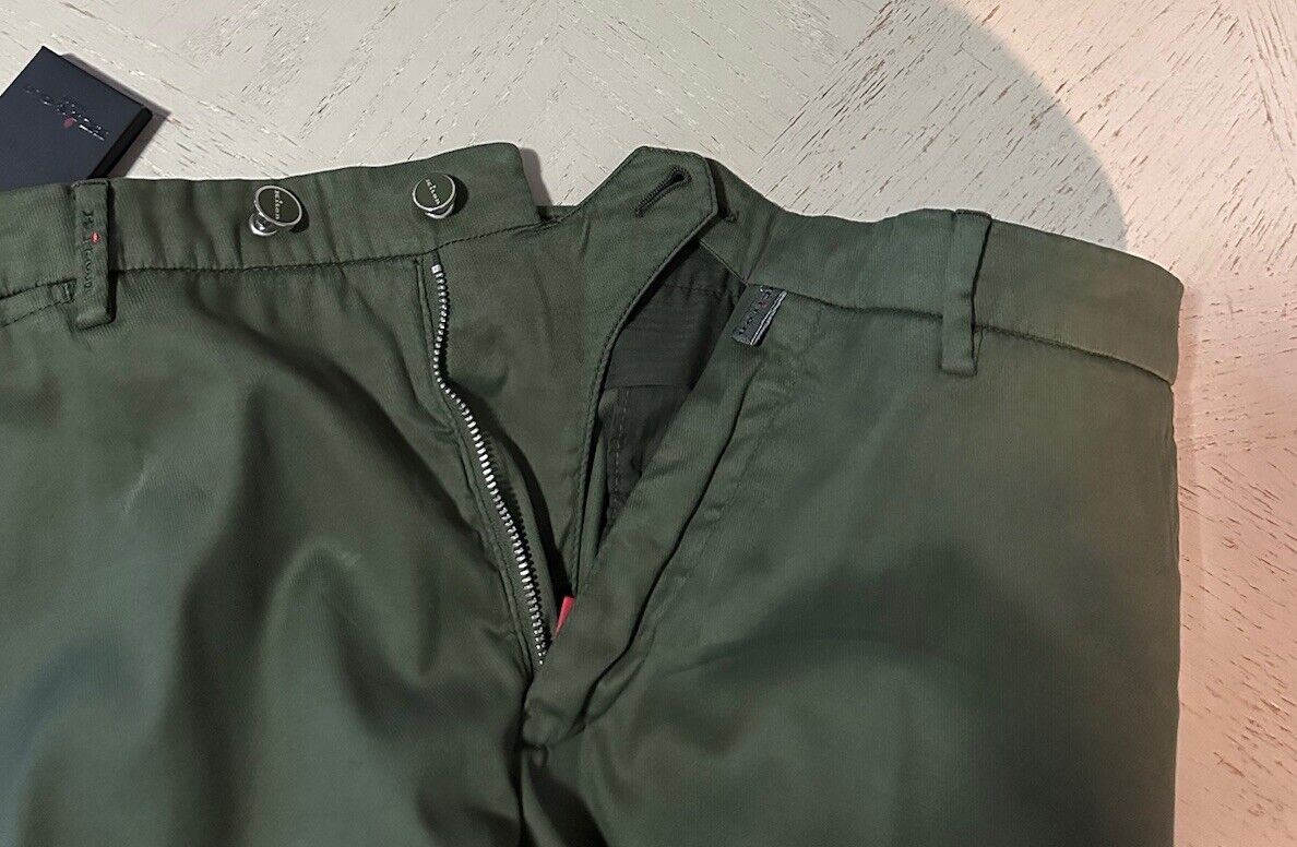 NWT $1795 Kiton Men’s Silk Blend Pants Green Military 38 US/54 Eu Italy