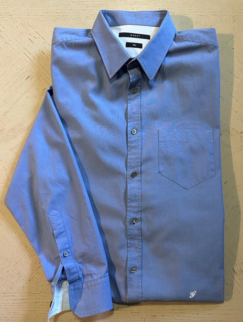 Gucci Men's Slim Fit Dress Shirt Blue Size 42/16.5 Switzerland BAYSUPERSTORE Gucci Men's Slim Fit Dress Shirt Blue Size 42/16.5 Switzerland BAYSUPERSTORE