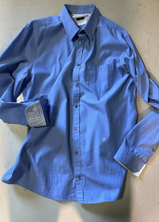 Gucci Men’s Slim Fit Dress Shirt Blue Size 42/16.5 Switzerland