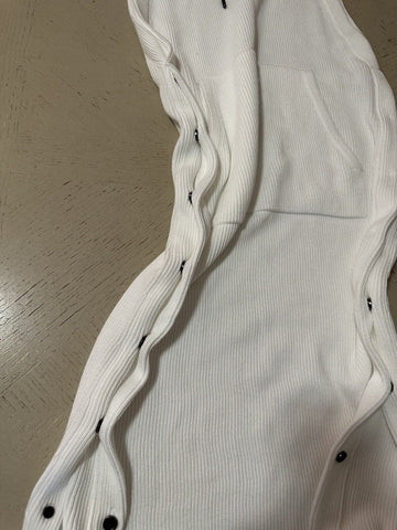 New $3695 Brunello Cucinelli Rib Knit Cotton Midi Dress White Size M