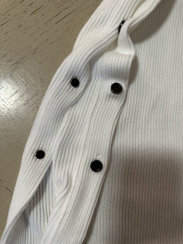 New $3695 Brunello Cucinelli Rib Knit Cotton Midi Dress White Size M