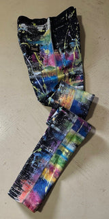 New $1995 Dolce&Gabbana Women’s Splatter Paint Skinny Jeans Black/Multi 40 It.
