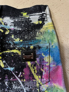New $1995 Dolce&Gabbana Women’s Splatter Paint Skinny Jeans Black/Multi 40 It.