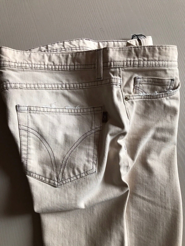 New $475 D&G Women's Pants Jeans Cream Size 28 Made In Italy - BAYSUPERSTORE