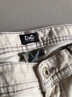 New $475 D&G Women's Pants Jeans Cream Size 28 Made In Italy - BAYSUPERSTORE