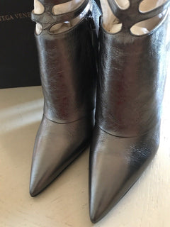 NIB $990 Bottega Veneta Women Leather Shoes Boots Metal Black 9 US ( 39 Eu ) - BAYSUPERSTORE