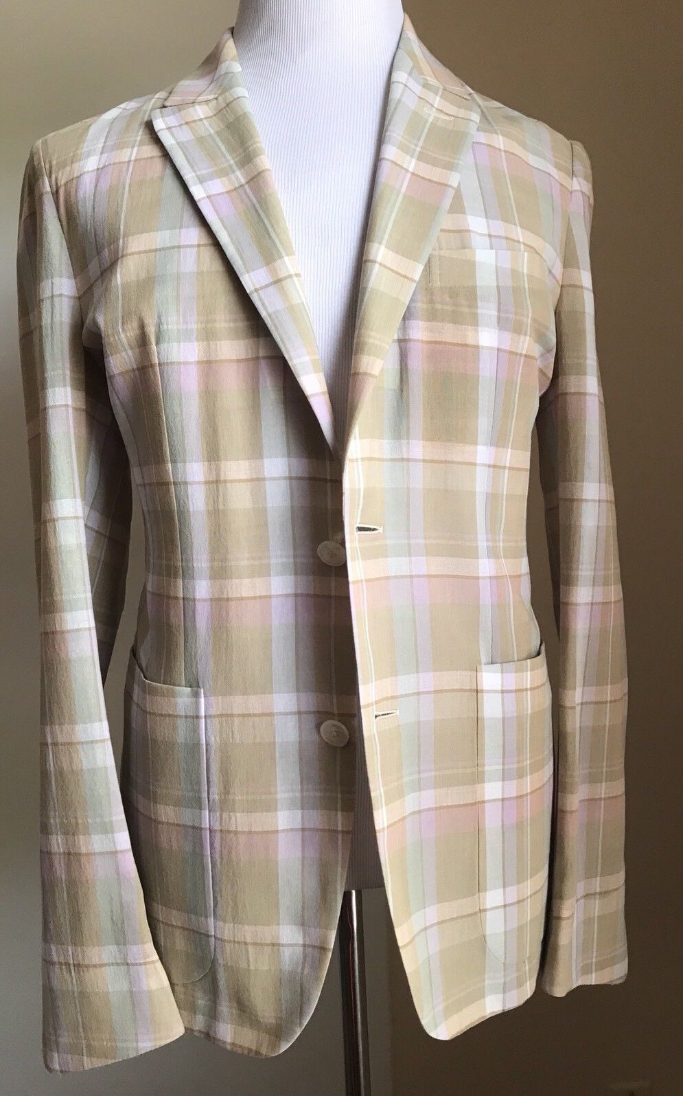New $2695 Ermenegildo Zegna Couture Sport Coat Blazer Multi-Color 38 US (48 Eu) - BAYSUPERSTORE