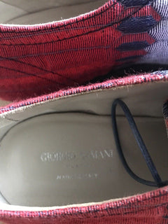 NIB $825 Giorgio Armani Women's  Flats Knight Shoes Sneakers Blue/Red 7.5 US - BAYSUPERSTORE