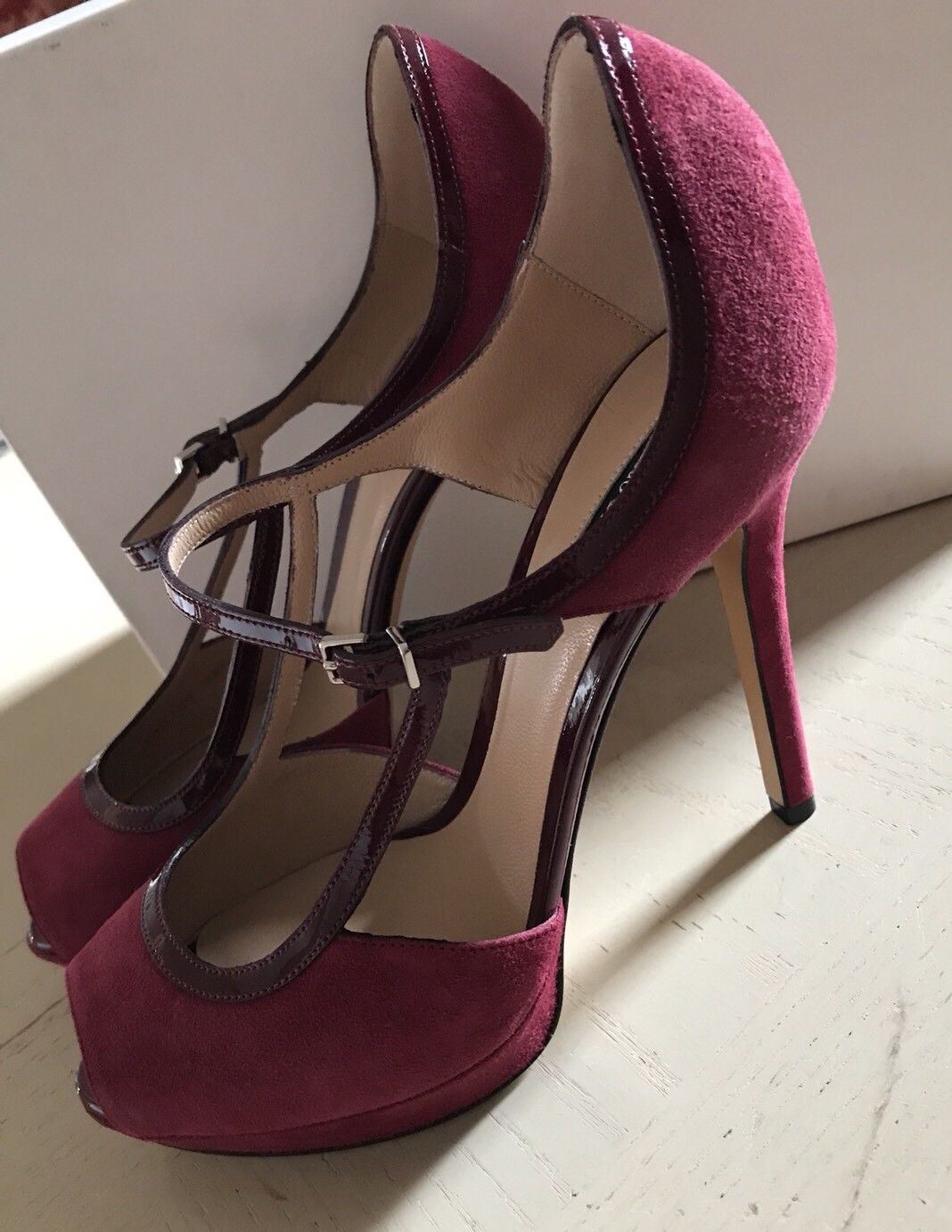 NIB $695 Emporio Armani Women’s Sandal Shoes Red/Burgundy 8 US ( 38 Eu ) X3G130 - BAYSUPERSTORE
