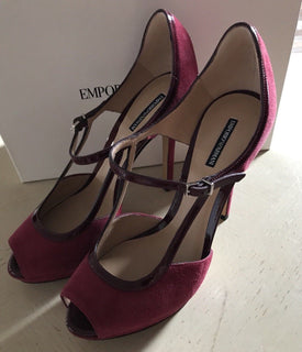 NIB $695 Emporio Armani Women’s Sandal Shoes Red/Burgundy 8 US ( 38 Eu ) X3G130 - BAYSUPERSTORE