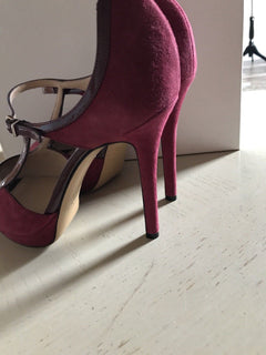 NIB $695 Emporio Armani Women’s Sandal Shoes Red/Burgundy 8 US ( 38 Eu ) X3G130 - BAYSUPERSTORE