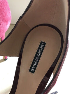 NIB $695 Emporio Armani Women’s Sandal Shoes Red/Burgundy 8 US ( 38 Eu ) X3G130 - BAYSUPERSTORE