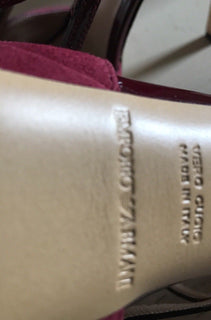 NIB $695 Emporio Armani Women’s Sandal Shoes Red/Burgundy 8 US ( 38 Eu ) X3G130 - BAYSUPERSTORE