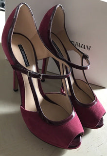 NIB $695 Emporio Armani Women’s Sandal Shoes Red/Burgundy 6 US ( 36 Eu ) X3G130 - BAYSUPERSTORE
