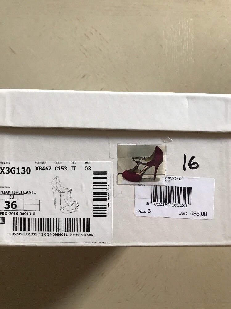 NIB $695 Emporio Armani Women’s Sandal Shoes Red/Burgundy 6 US ( 36 Eu ) X3G130 - BAYSUPERSTORE