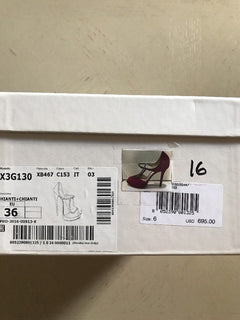 NIB $695 Emporio Armani Women’s Sandal Shoes Red/Burgundy 6 US ( 36 Eu ) X3G130 - BAYSUPERSTORE