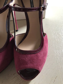 NIB $695 Emporio Armani Women’s Sandal Shoes Red/Burgundy 6 US ( 36 Eu ) X3G130 - BAYSUPERSTORE