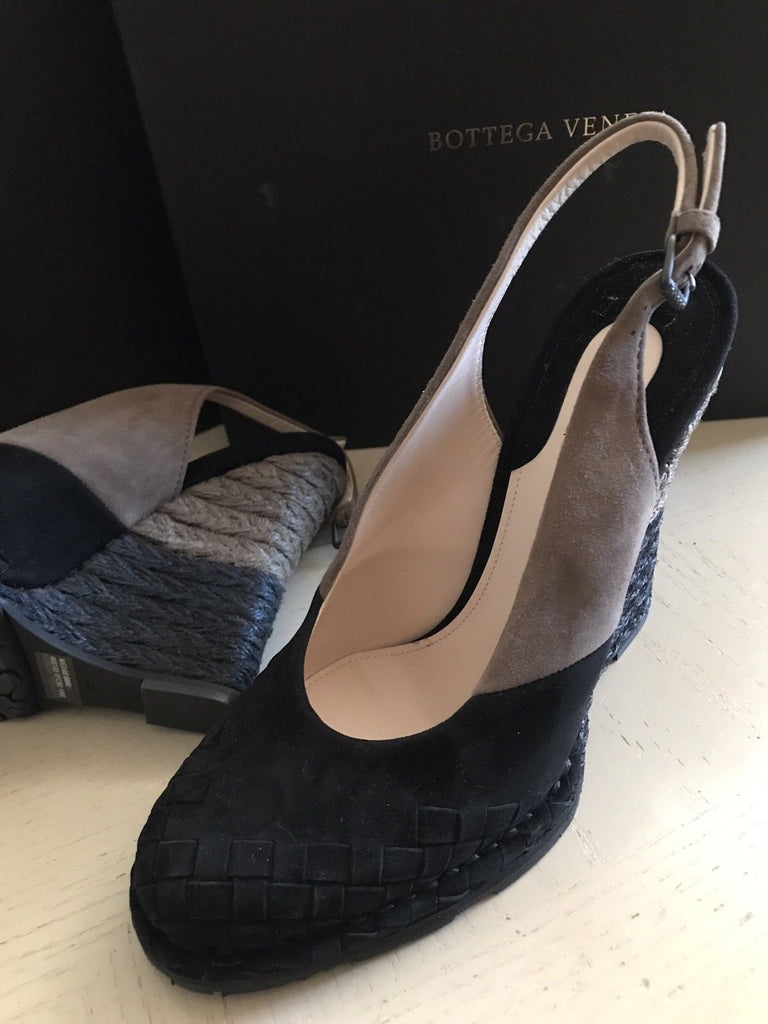 NIB $950 Bottega Veneta Women’s Luxe Suede Shoes Sandal Black 8 US ( 38 Eu ) Ita