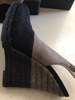 NIB $950 Bottega Veneta Women’s Luxe Suede Shoes Sandal Black 8 US ( 38 Eu ) Ita