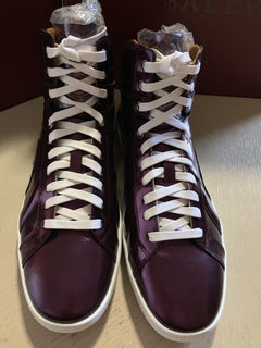 New $700 Bally Men Eticon Leather High-Top Sneakers Merlot 7 US Switzerland