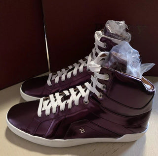 New $700 Bally Men Eticon Leather High-Top Sneakers Merlot 7 US Switzerland