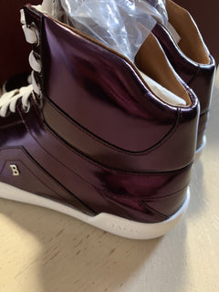 New $700 Bally Men Eticon Leather High-Top Sneakers Merlot 7 US Switzerland