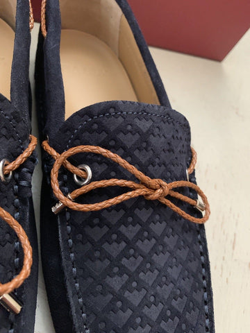 New $495 Bally Men Weilon Suide Driver Loafers Shoes Blue Navy 6.5 US Italy